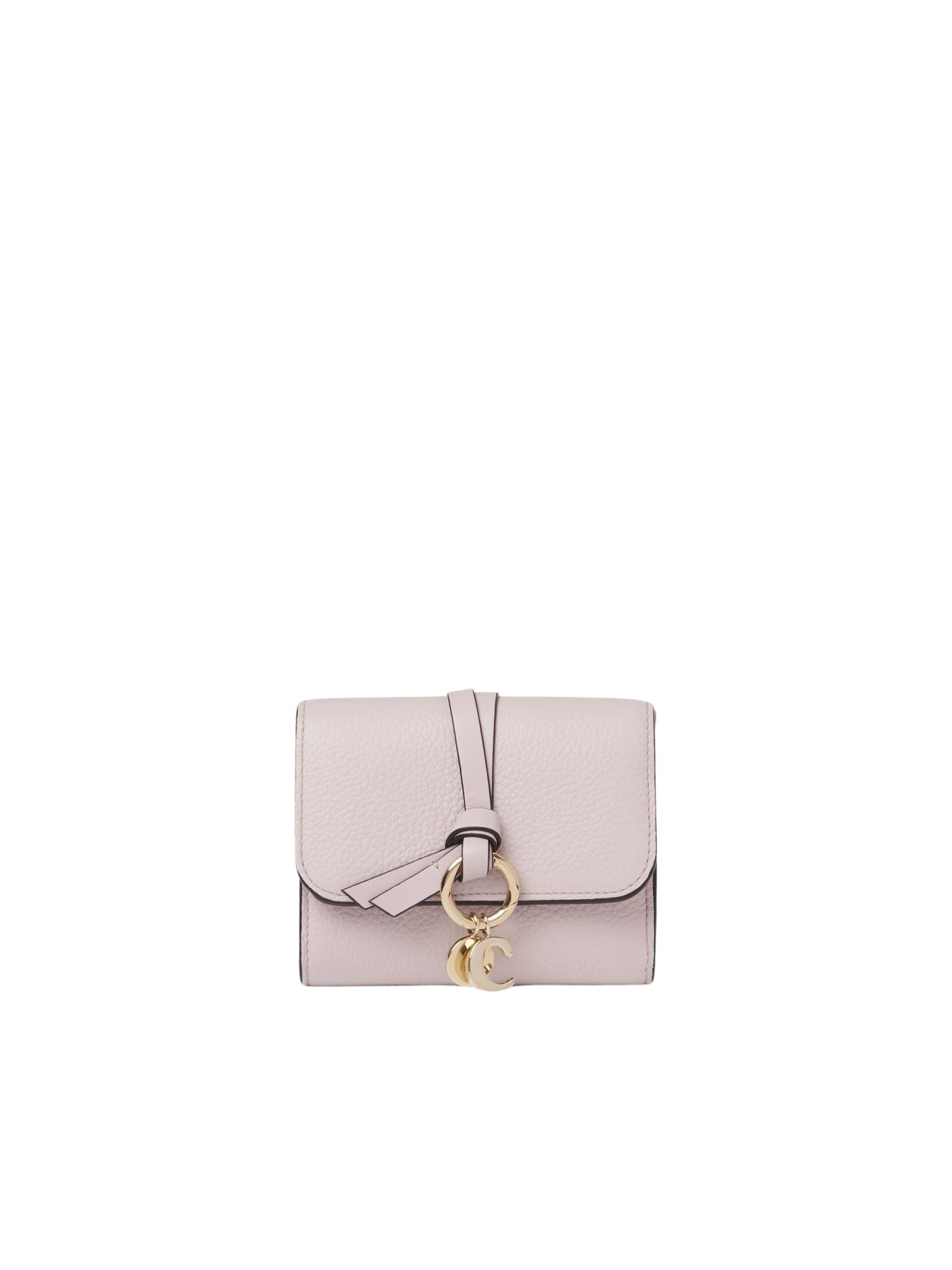 Portefeuille compact à trois volets Alphabet en cuir - Misty Lavender