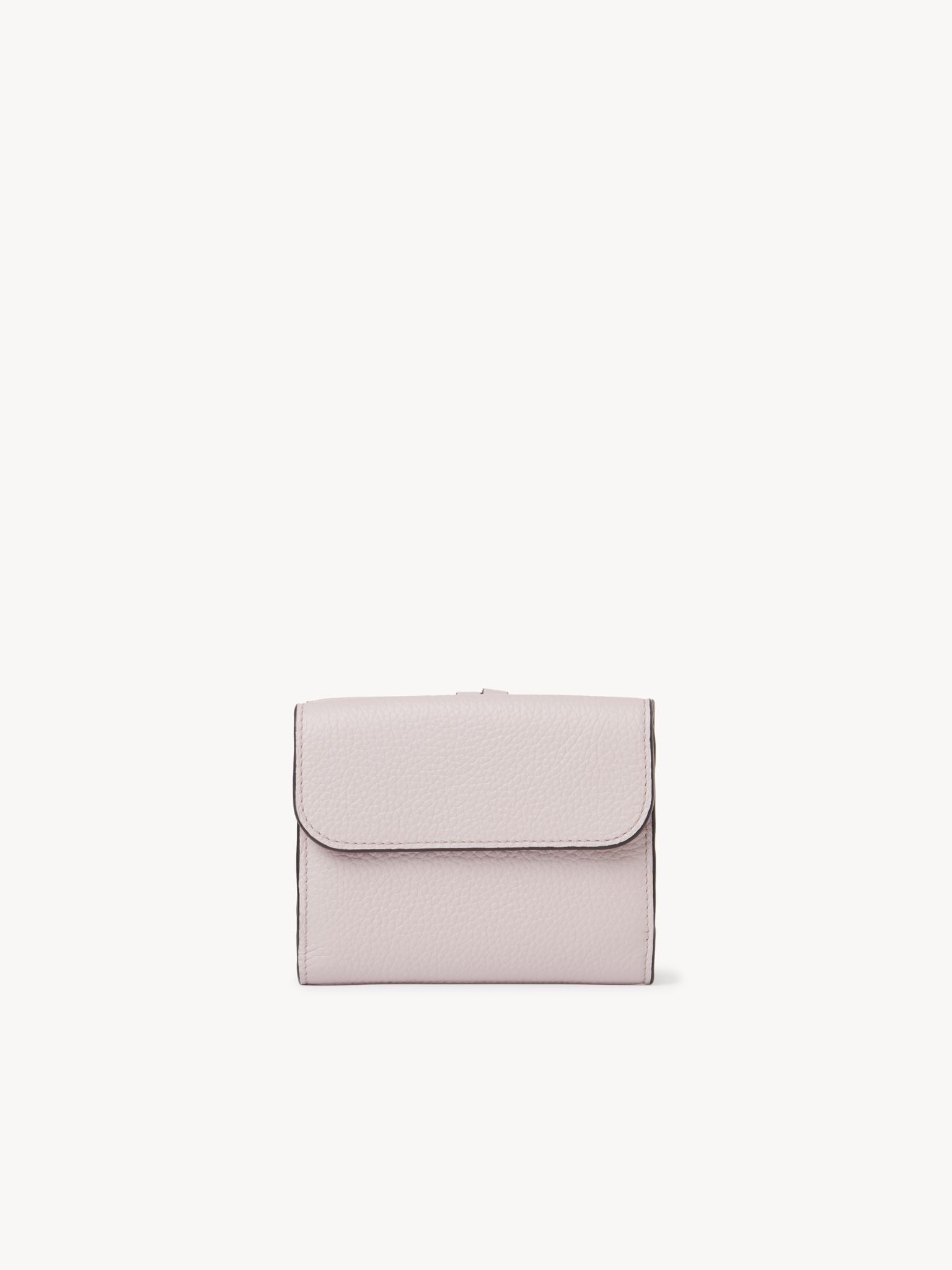 Portefeuille compact à trois volets Alphabet en cuir - Misty Lavender