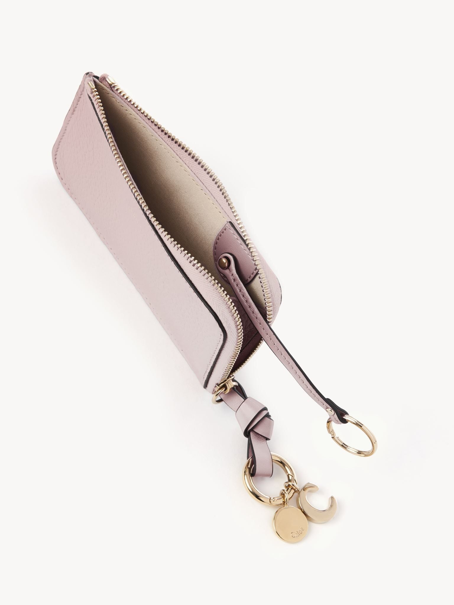 Porte-monnaie Alphabet à porte-clés en cuir - Misty Lavender