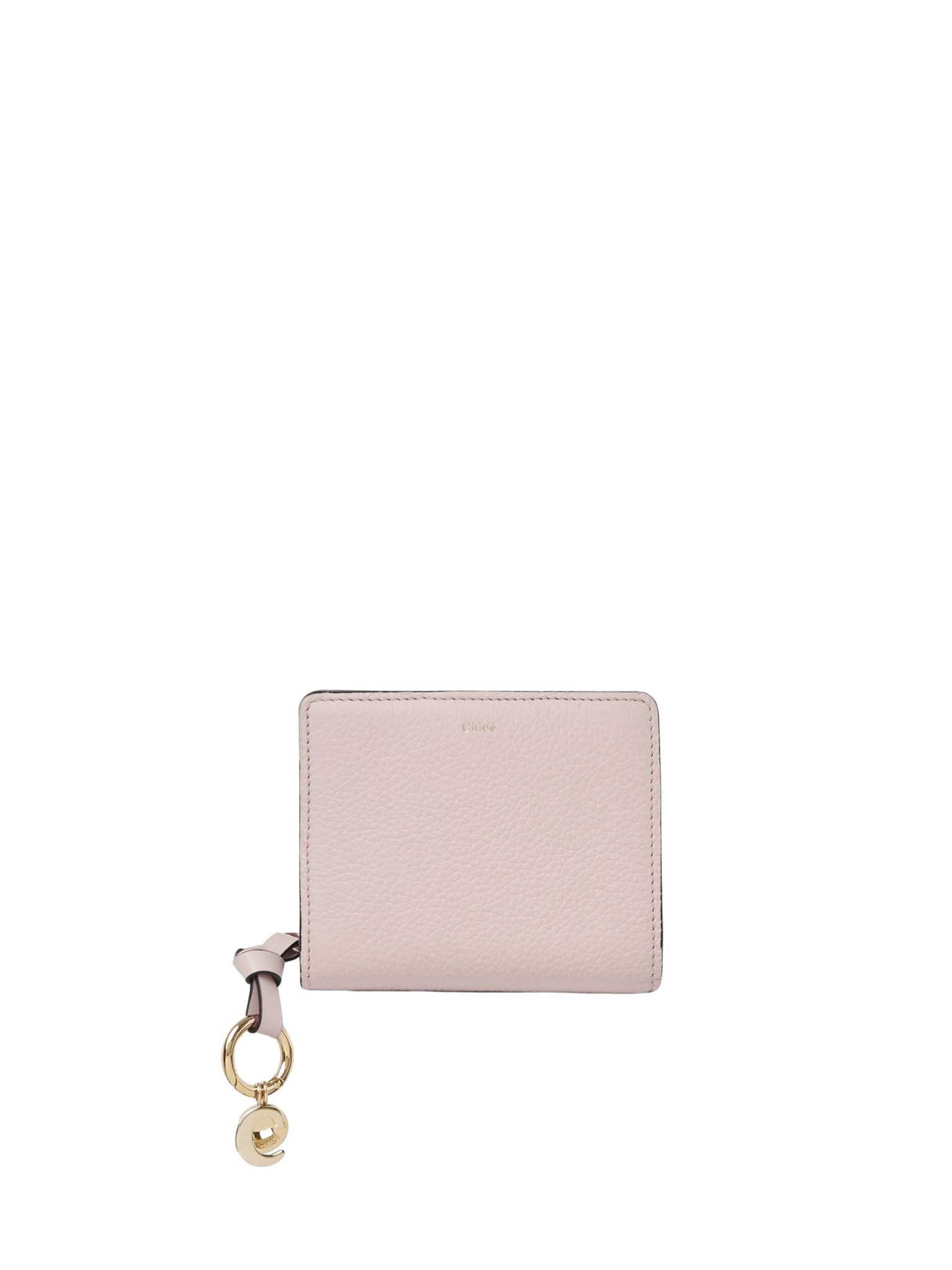 Portefeuille compact zippé Alphabet en cuir - Misty Lavender