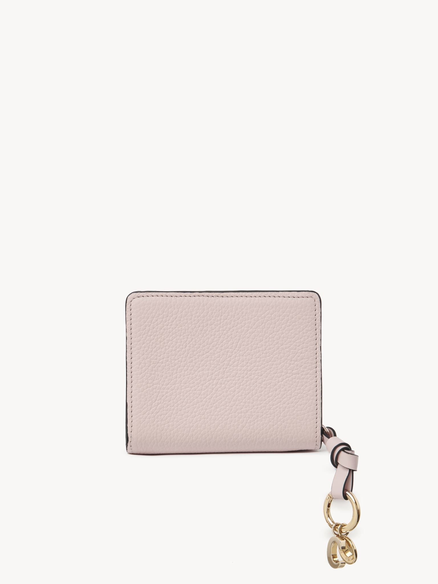 Portefeuille compact zippé Alphabet en cuir - Misty Lavender