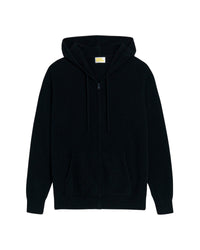 Hoodie zippé Light en cachemire - Black