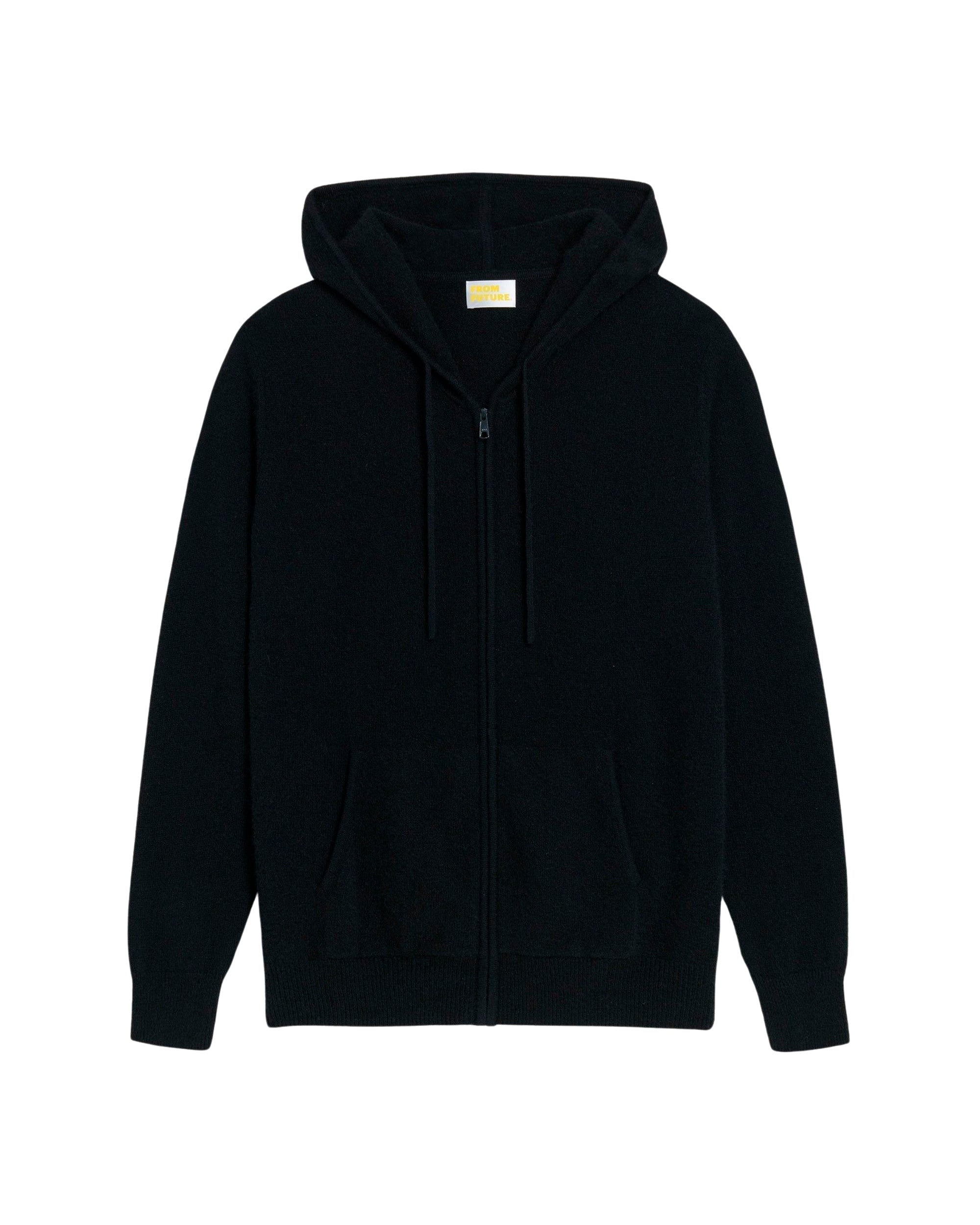 Hoodie zippé Light en cachemire - Black