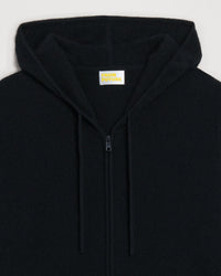 Hoodie zippé Light en cachemire - Black