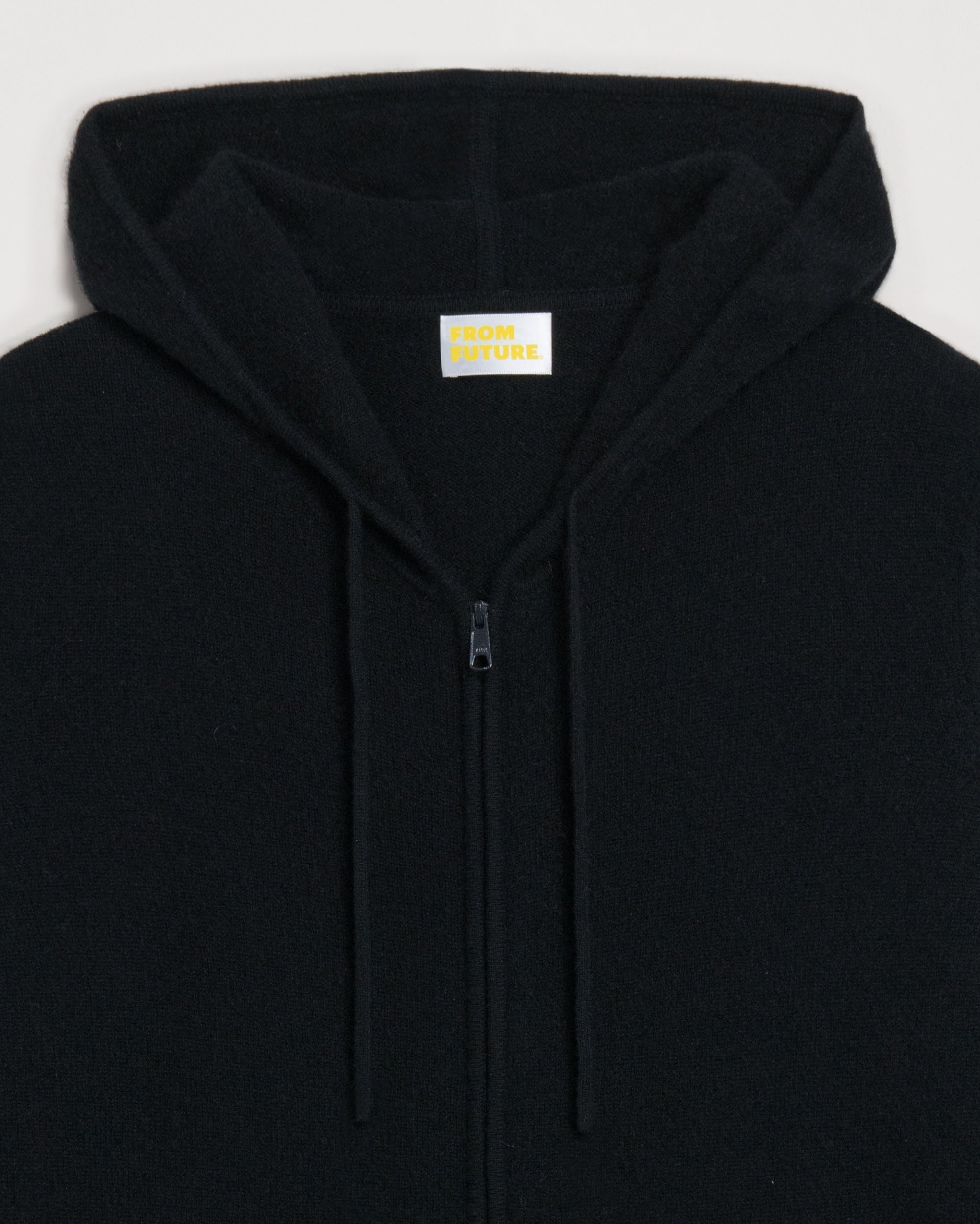 Hoodie zippé Light en cachemire - Black