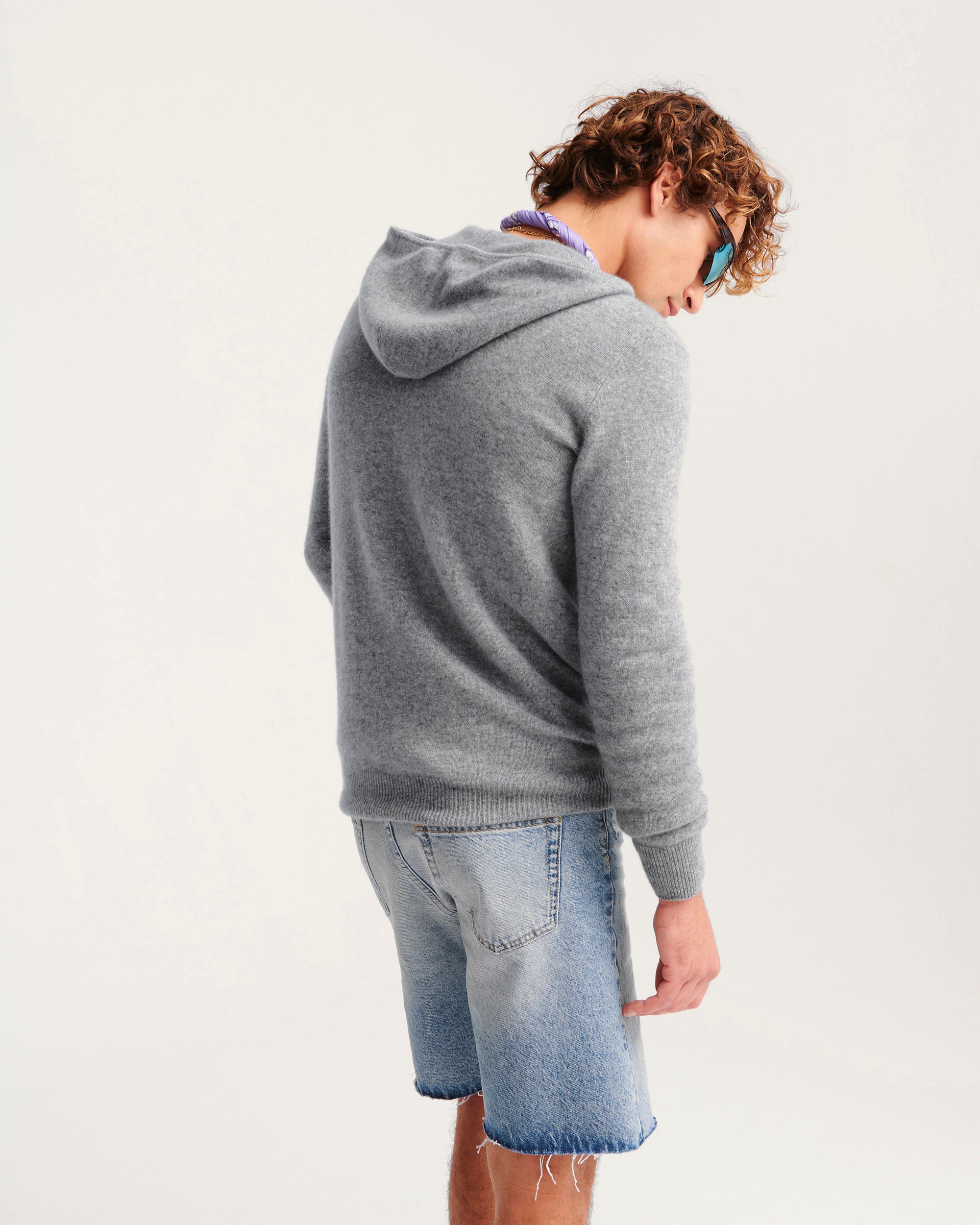 Hoodie zippé Light en cachemire - Dark Heather Gray