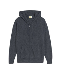 Hoodie zippé Light en cachemire - Light Anthracite