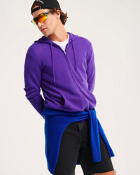 Hoodie zippé Light en cachemire - Neon Purple