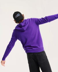 Hoodie zippé Light en cachemire - Neon Purple
