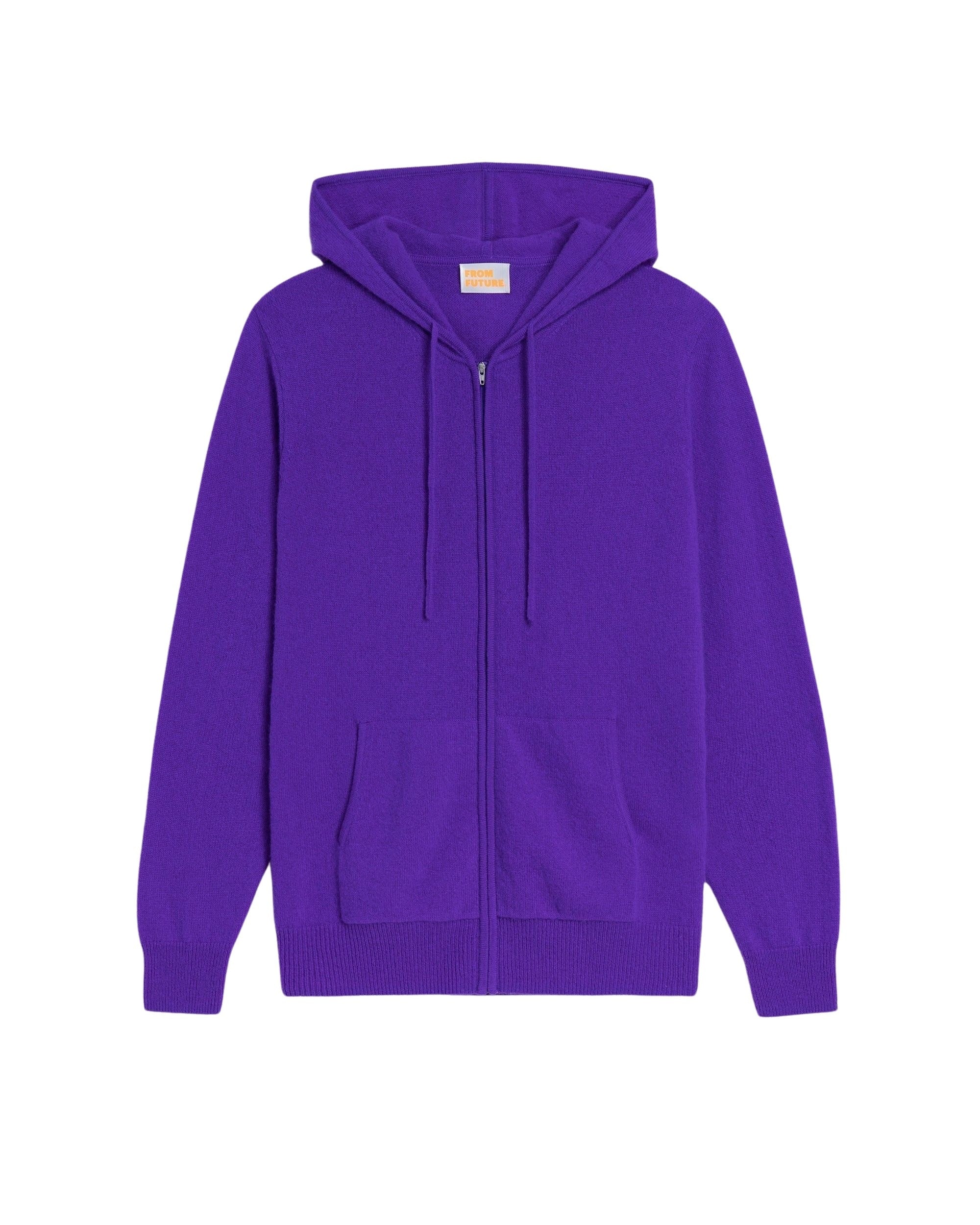 Hoodie zippé Light en cachemire - Neon Purple