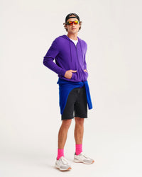Hoodie zippé Light en cachemire - Neon Purple