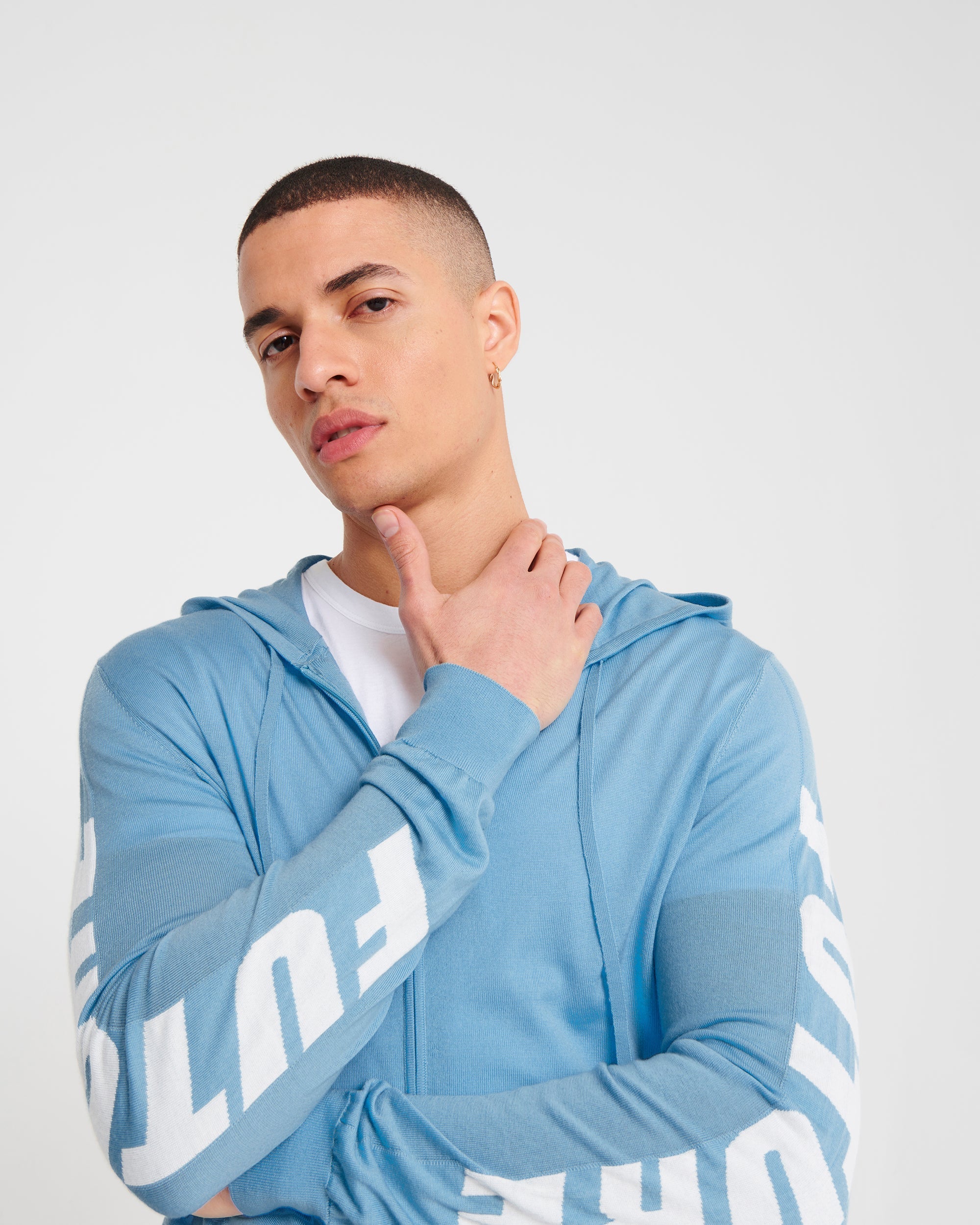 Hoodie zippé Future à poches en laine mérinos - Navy