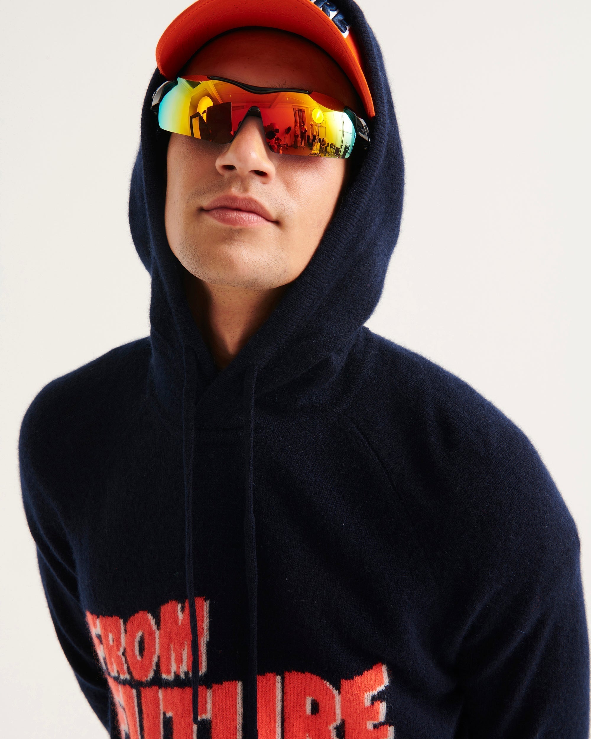 Hoodie World Tour en cachemire - Navy