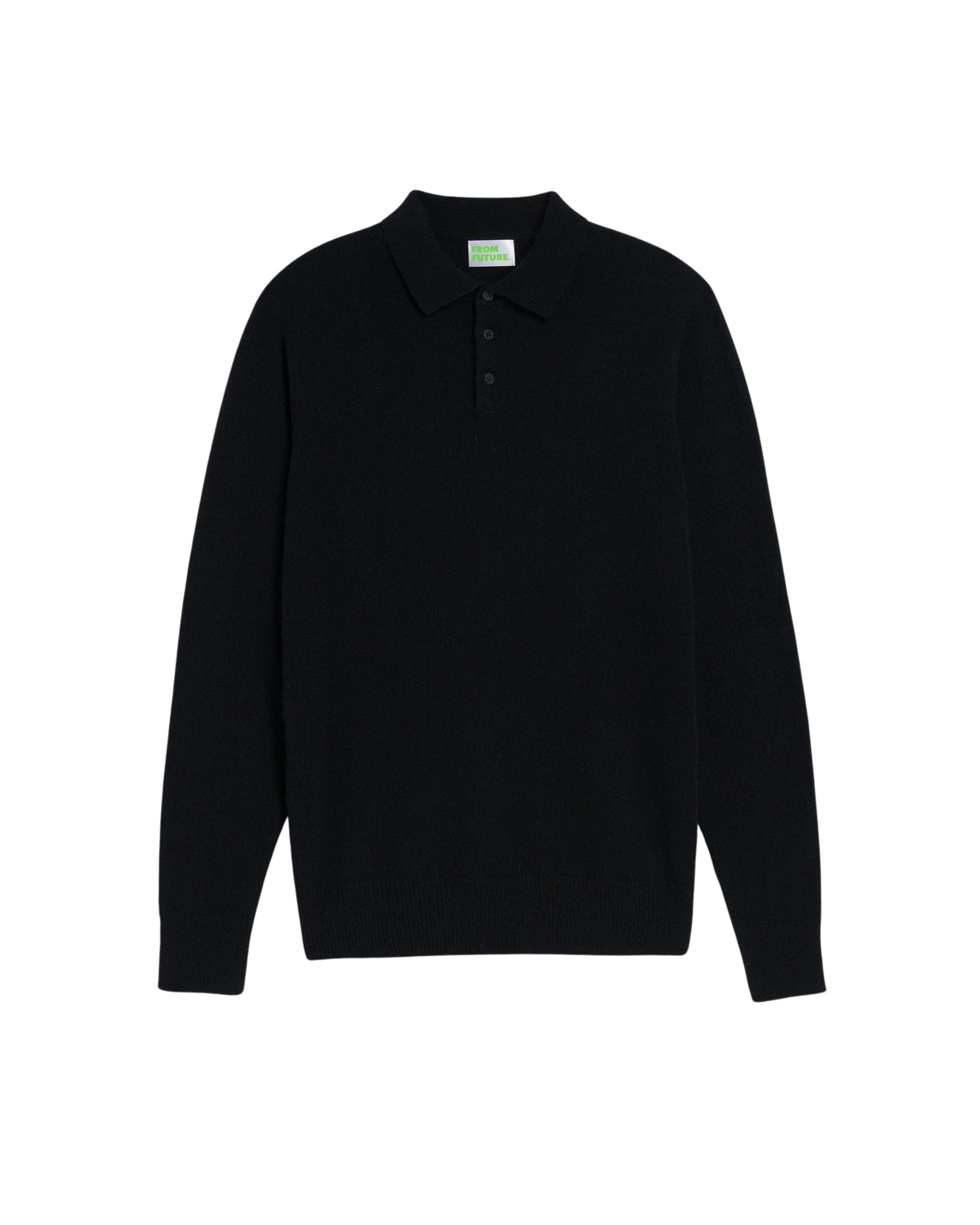 Pull polo en cachemire - Black