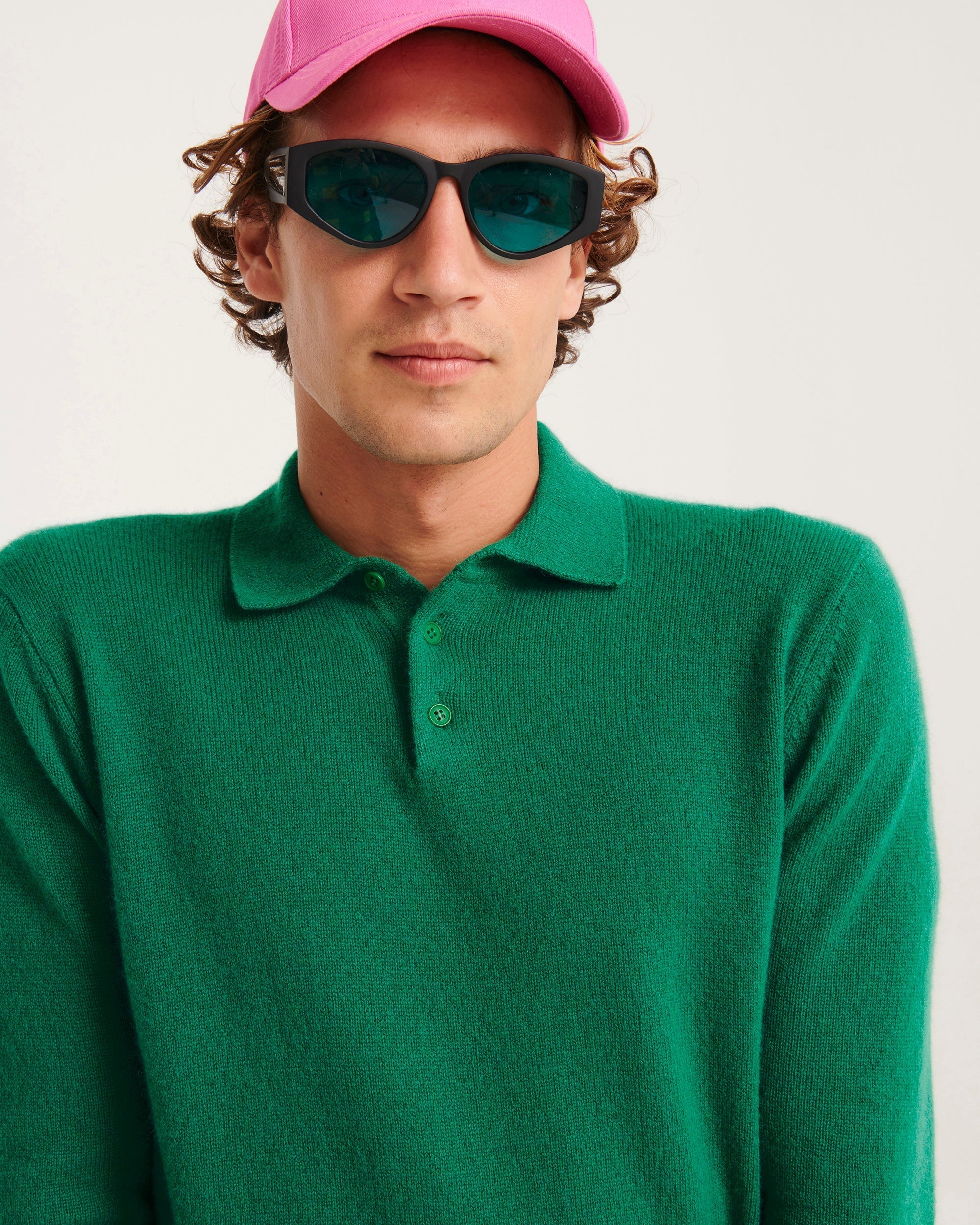 Pull polo en cachemire - Black