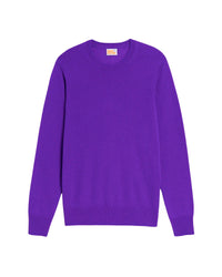 Pull Light à col rond en cachemire - Color Block Purple