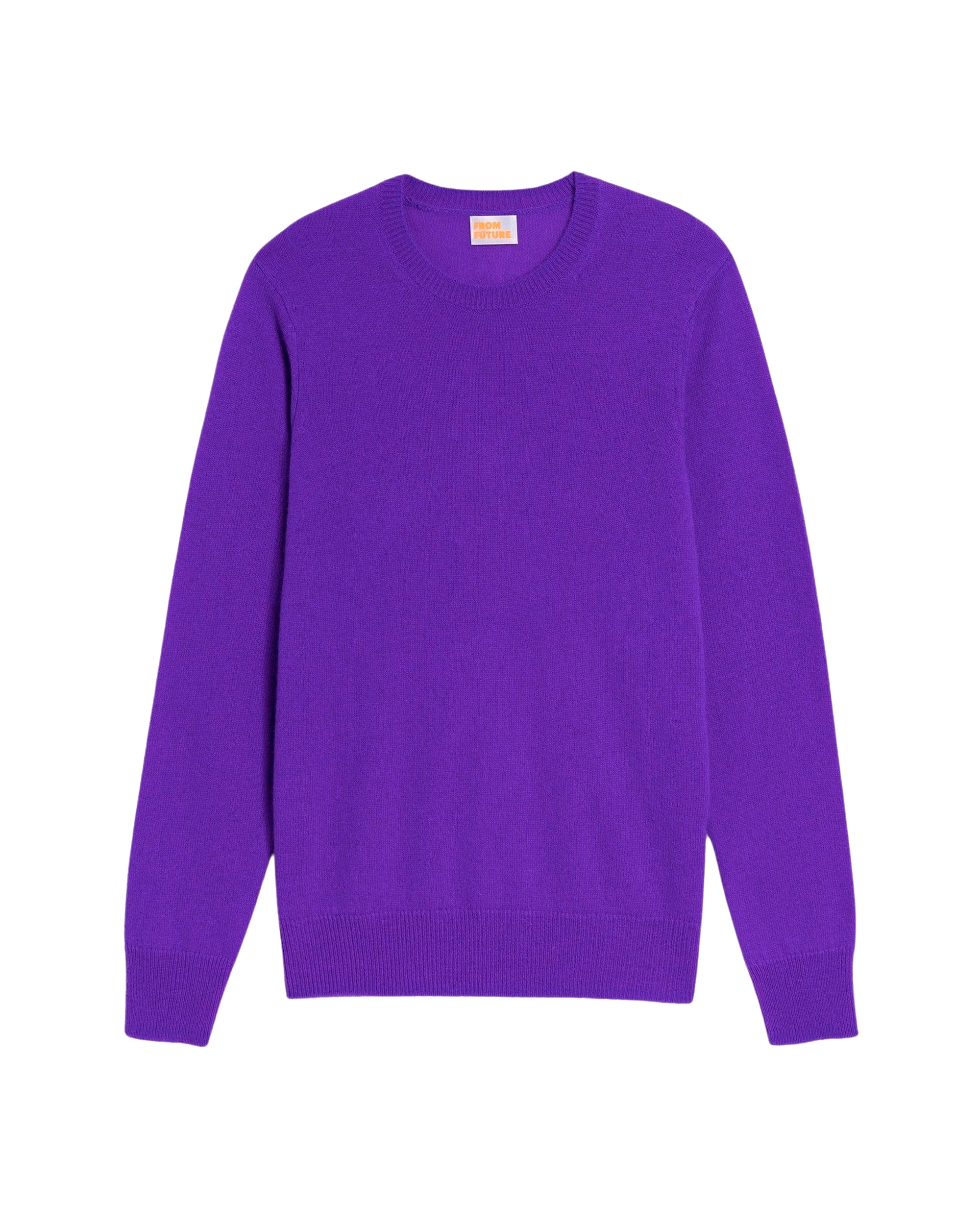 Pull Light à col rond en cachemire - Color Block Purple