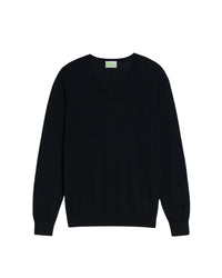 Pull à col V en laine mérinos - Black