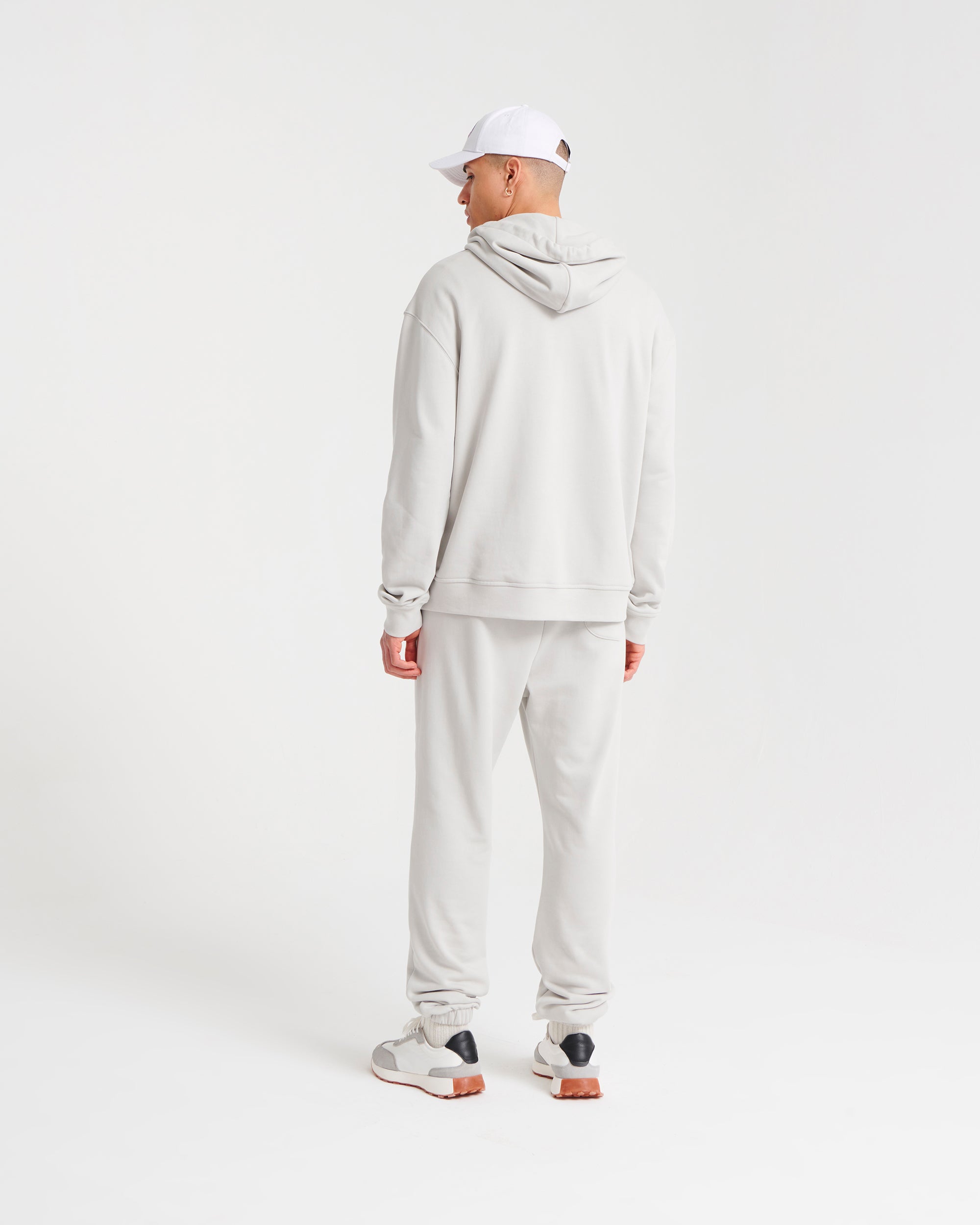 Hoodie unisexe oversize à broderie - Pearl Grey
