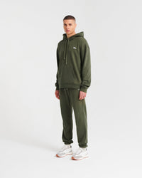 Hoodie unisexe oversize à broderie - Khaki