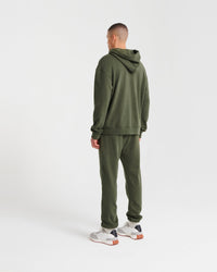 Hoodie unisexe oversize à broderie - Khaki