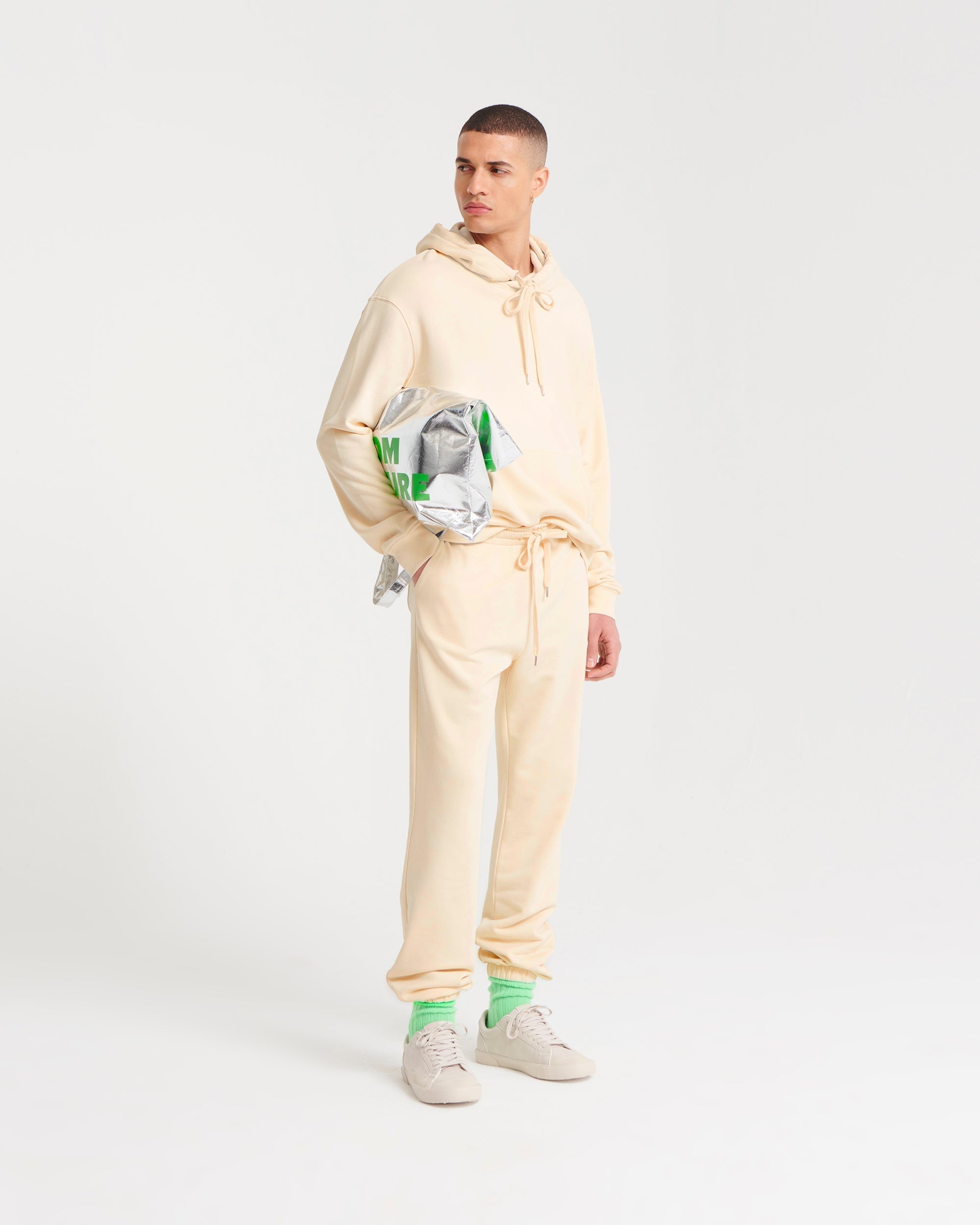 Hoodie unisexe oversize à broderie - Desert Sand