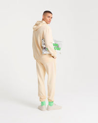 Hoodie unisexe oversize à broderie - Desert Sand