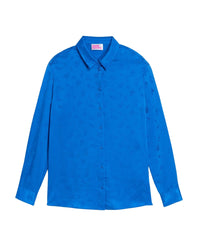 Chemise Suzanna en soie - Blue Jacquard