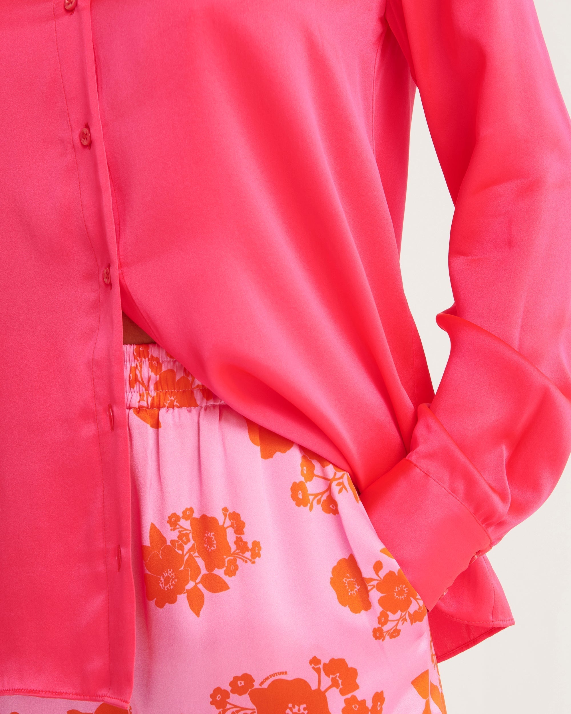 Chemise Suzanna en soie - Satin Pop Pink