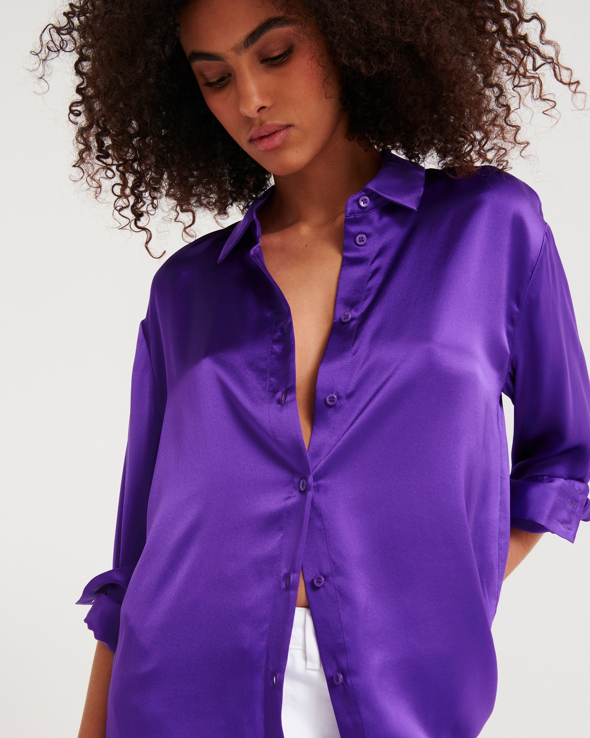 Chemise Suzanna en soie - Satin Purple