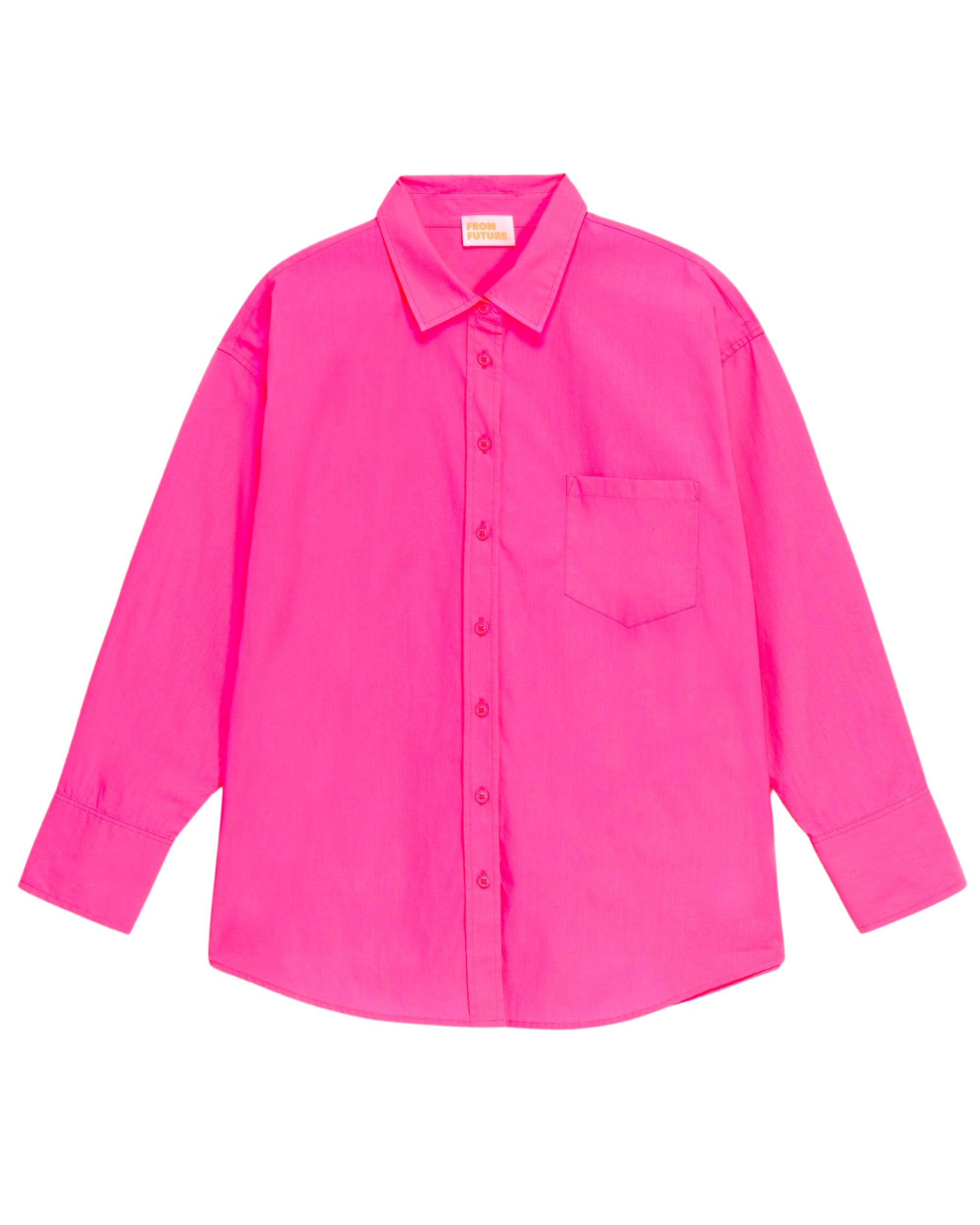 Chemise classique brodée - Neon Pink