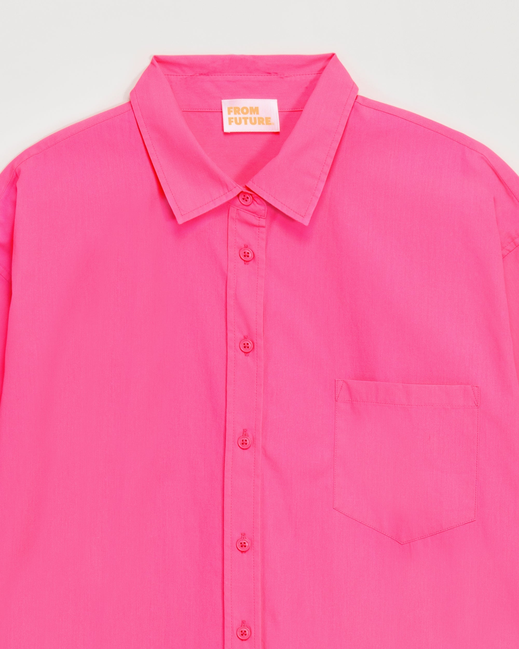 Chemise classique brodée - Neon Pink