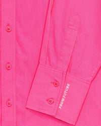 Chemise classique brodée - Neon Pink