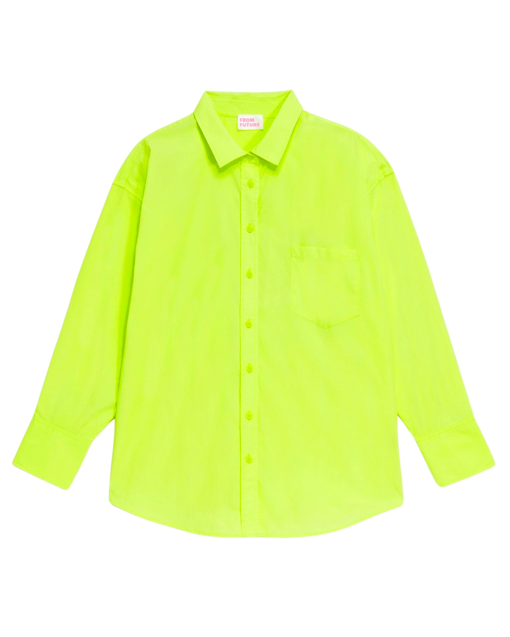 Chemise classique brodée - Neon Yellow