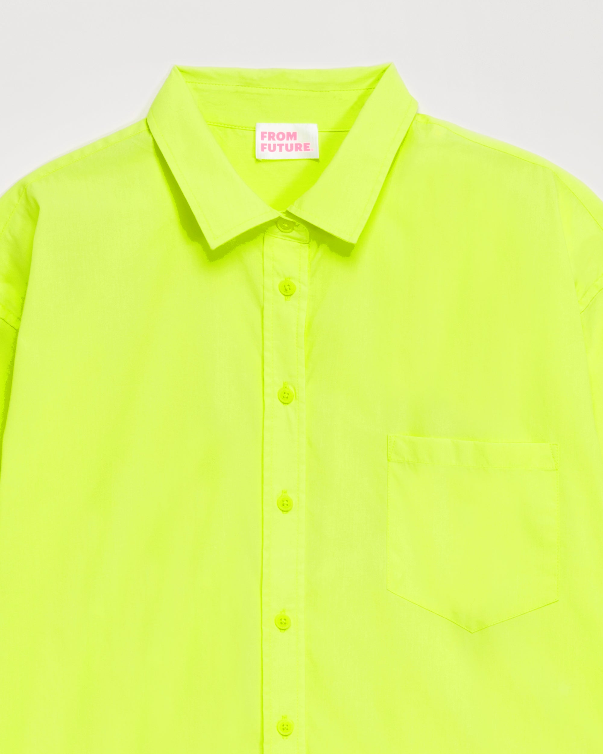 Chemise classique brodée - Neon Yellow