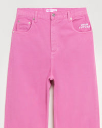 Jean large délavé coloré - Pink