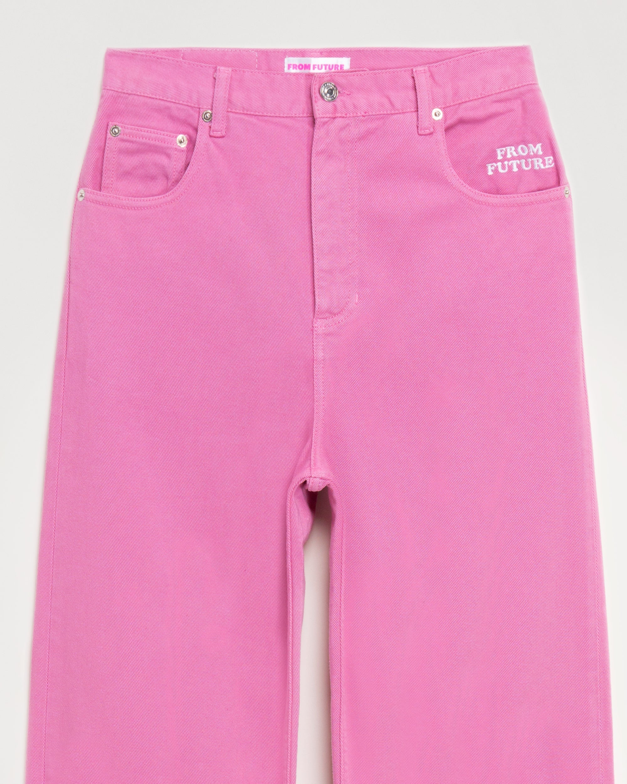 Jean large délavé coloré - Pink