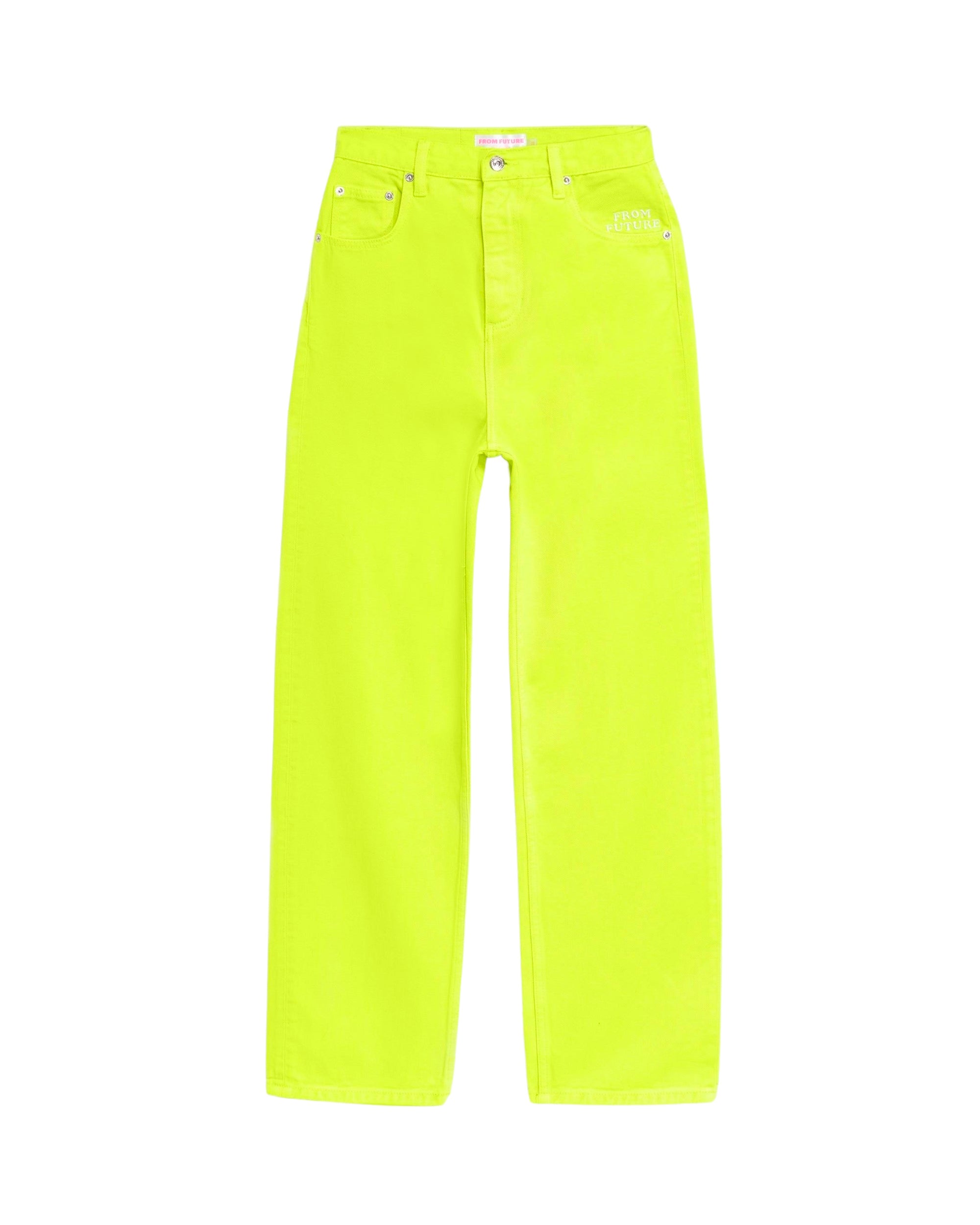 Jean large délavé coloré - Neon Yellow