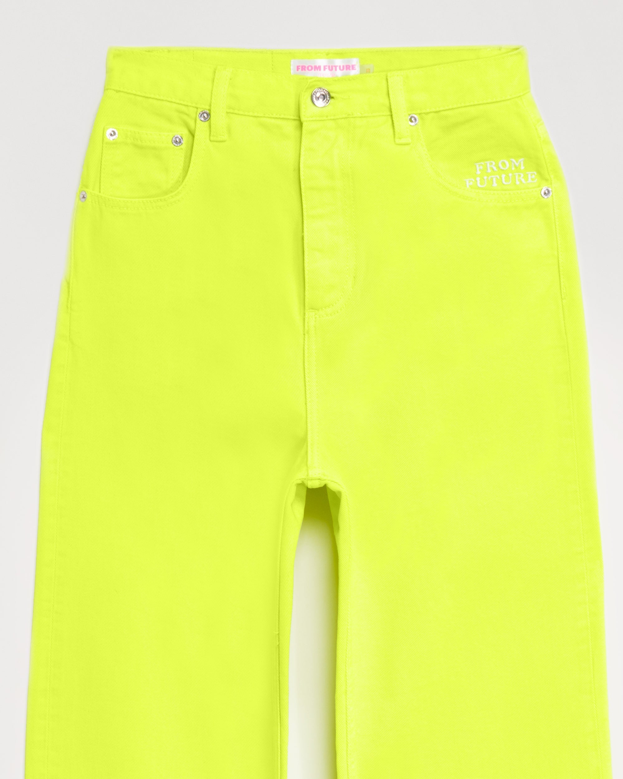 Jean large délavé coloré - Neon Yellow
