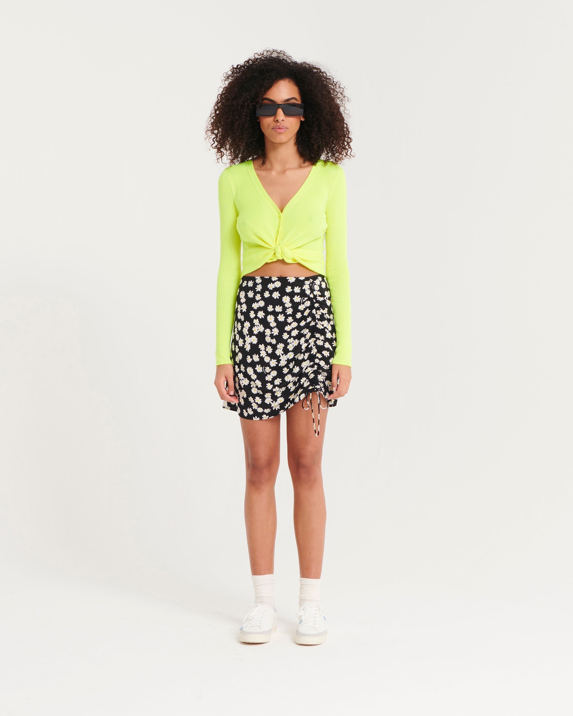 Jupe Olivia en soie - Black Daisy