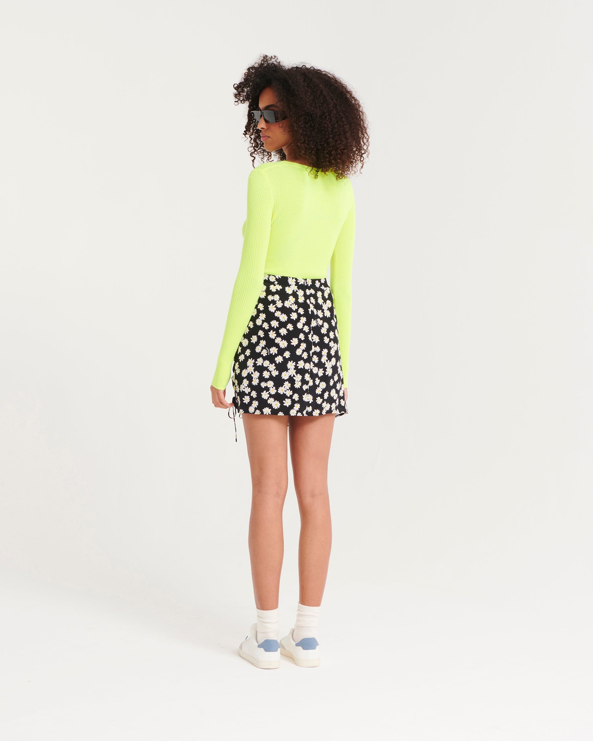 Jupe Olivia en soie - Black Daisy
