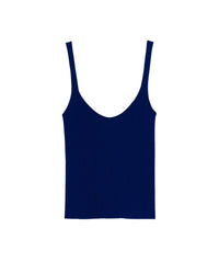 Débardeur à côtes en laine mérinos - Dark Blue