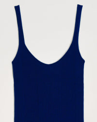 Débardeur à côtes en laine mérinos - Dark Blue