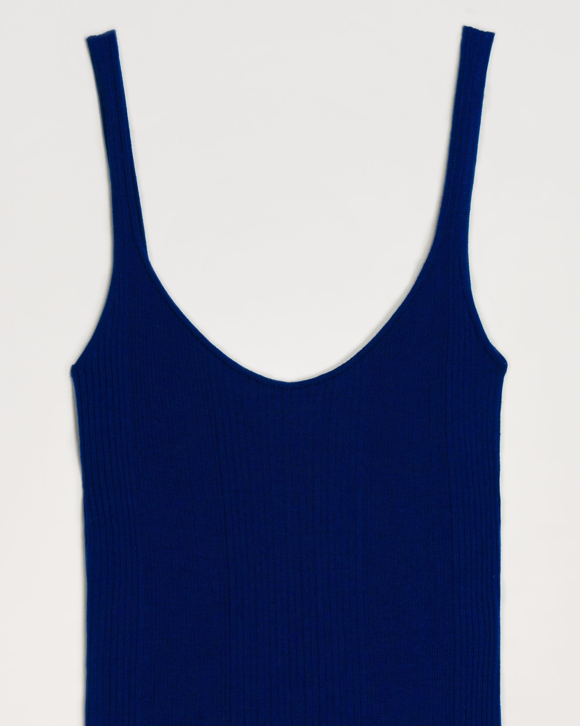 Débardeur à côtes en laine mérinos - Dark Blue