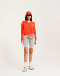 Hoodie Light court et zippé en cachemire - Light Heather Gray