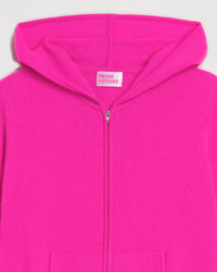 Hoodie Light court et zippé en cachemire - Summer Fuchsia