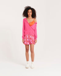 Hoodie zippé à poches en laine mérinos - Neon Orange