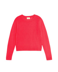Pull fin à col rond et manches raglans en cachemire - Pop Pink