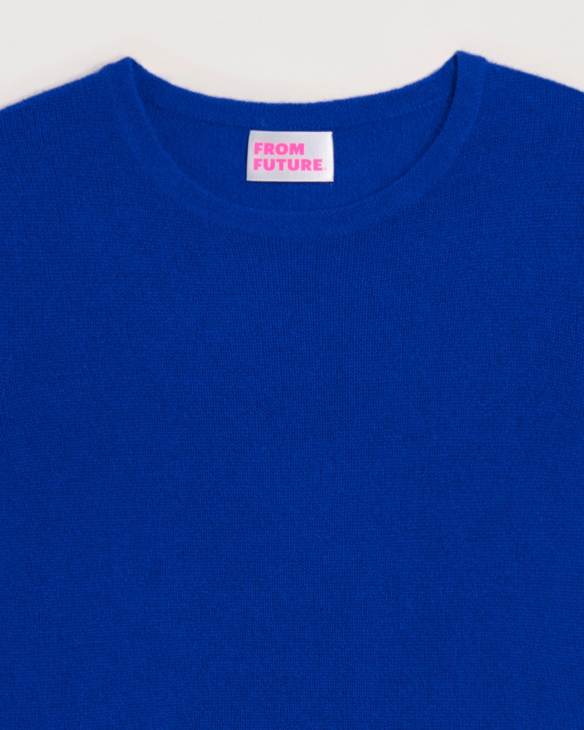 Pull fin Light à fente en cachemire - Electric Blue