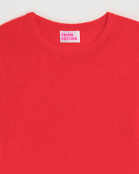 Pull fin Light à fente en cachemire - Bright Red